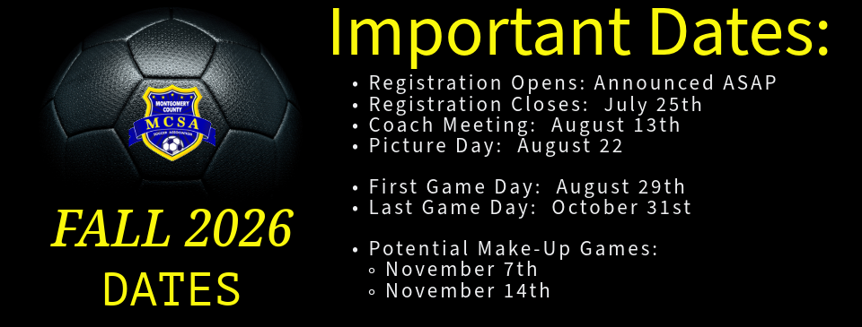 Fall 2026 Important Dates